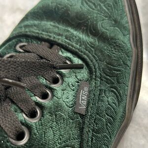 Vans: Paisley print-velvet emerald color